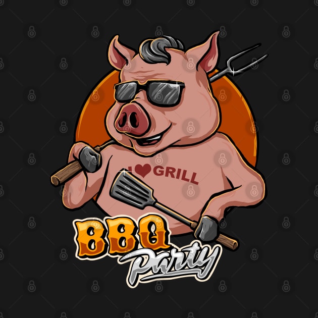 bbq party grill pig by grudjig