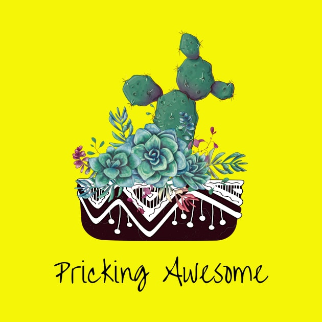 Pricking awesome. Cactus pun print by BoomBlab