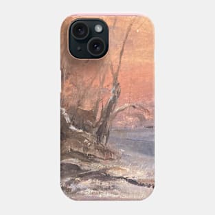 Sunset Snow Oil on Canvas Phone Case