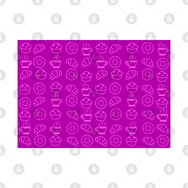 Pastry / Bakery Shop Style Seamless Pattern - Magenta by DesignWood Atelier