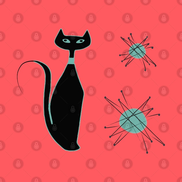 Mid Century Atomic Kitty by Lisa Williams Design