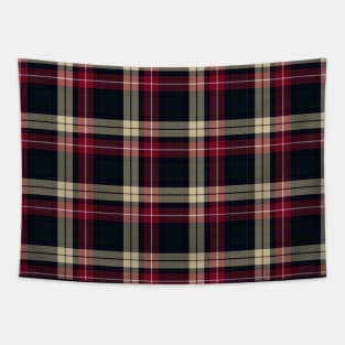 Red, Brown Plaid, Black Tartan; Pattern Design Tapestry