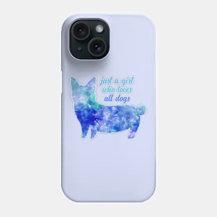 cute watercolour corgi just a girl who loves all dogs Phone Case