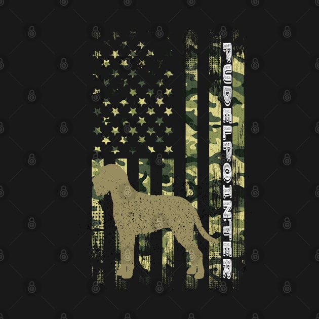 Vintage Hunting Dog Gifts, Distressed Camouflage American Flag Pudelpointer by hugandmug