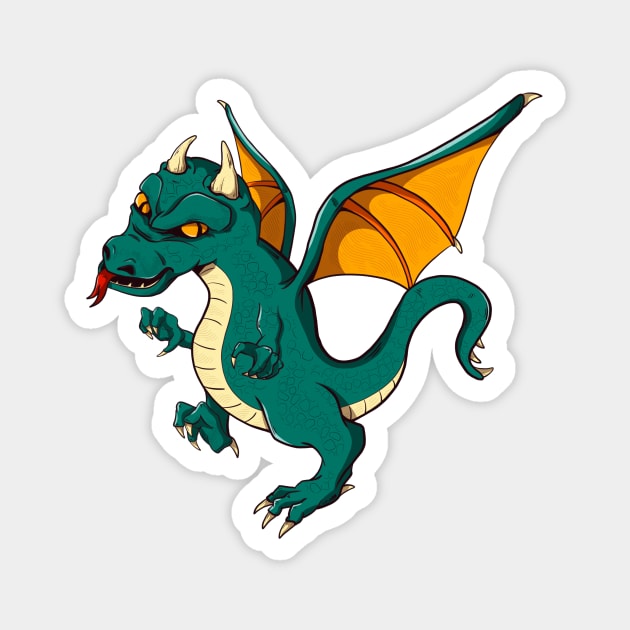 Dragon Art Motif Dragon Lover Magnet by Foxxy Merch