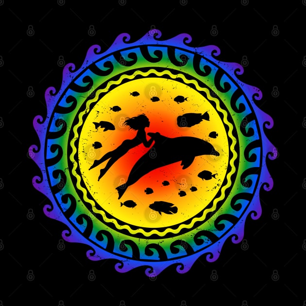 LGBTQ Pride Hawaii Dolphin and Freediver by NicGrayTees