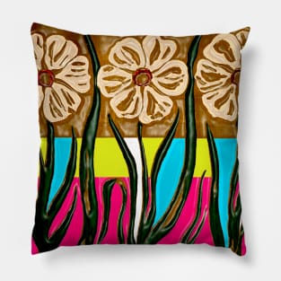 brown flowers 30's Pillow