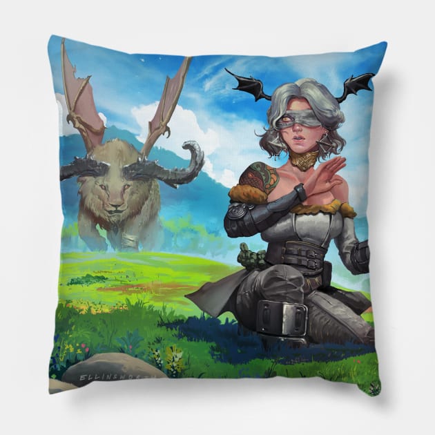 Uninvited Guest Pillow by Ellinsworth