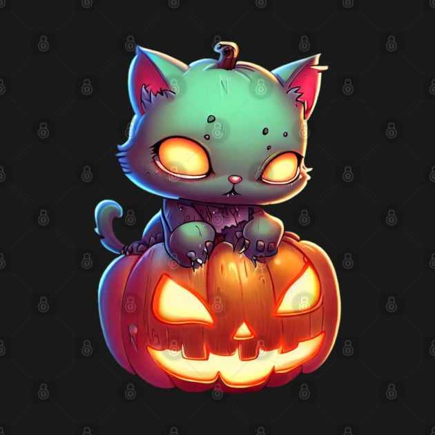 Zombie Cats - Pumpkin Head by CAutumnTrapp