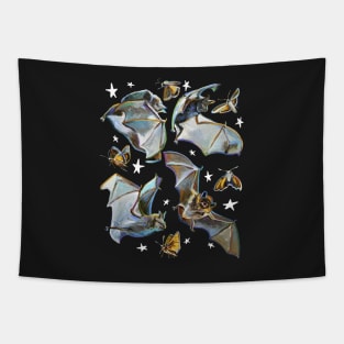 Spooky Gothic Bat Pattern Tapestry