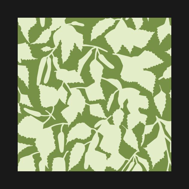 Green birch leaves in spring, seamless pattern by colorofmagic