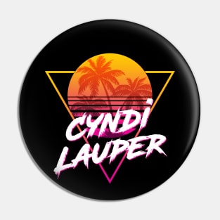 Cyndi Lauper - Proud Name Retro 80s Sunset Aesthetic Design Pin