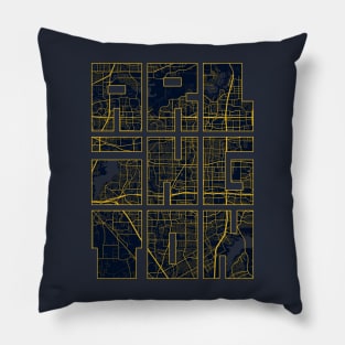 Arlington, USA City Map Typography - Gold Art Deco Pillow