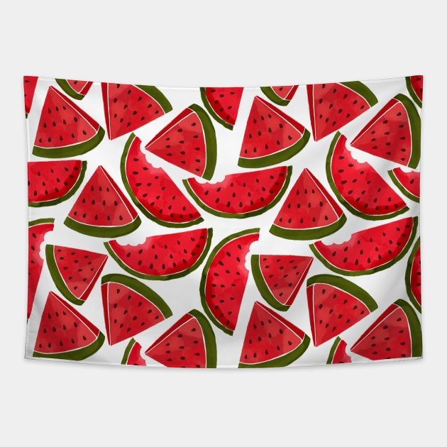Watercolor Watermelons Tapestry by MutchiDesign