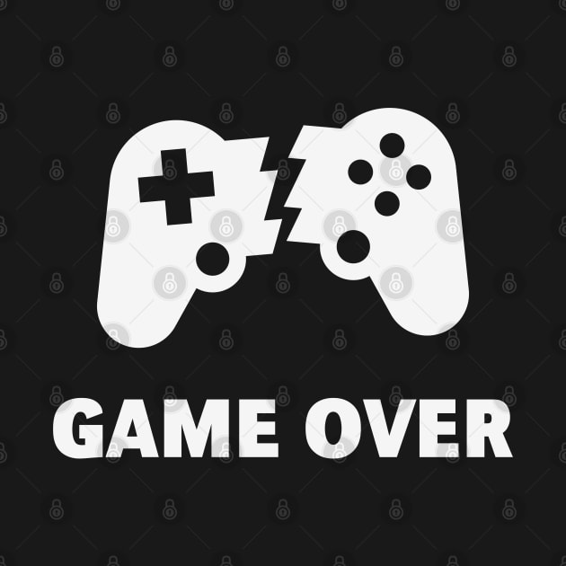 Broken Controller – Game Over (Gamer / Finish / White) by MrFaulbaum