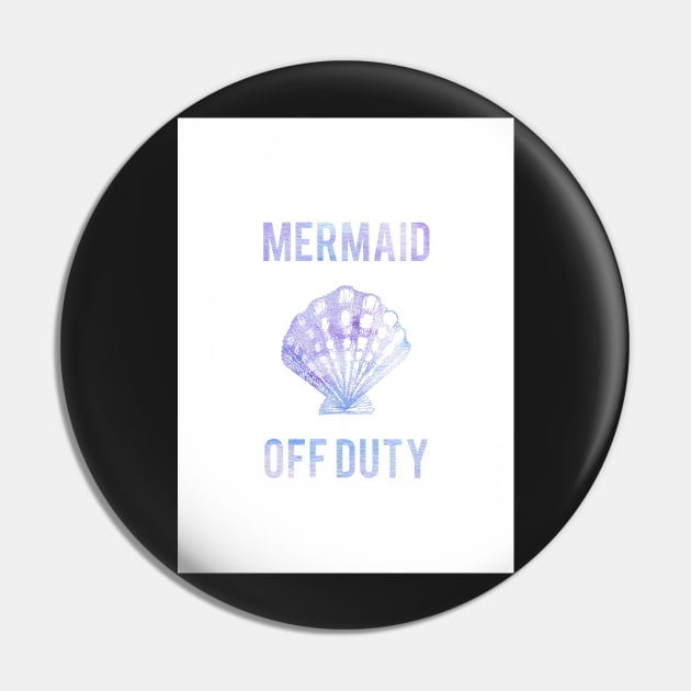 Mermaid Off Duty - Purple Seashell White Background Pin by hellomonday