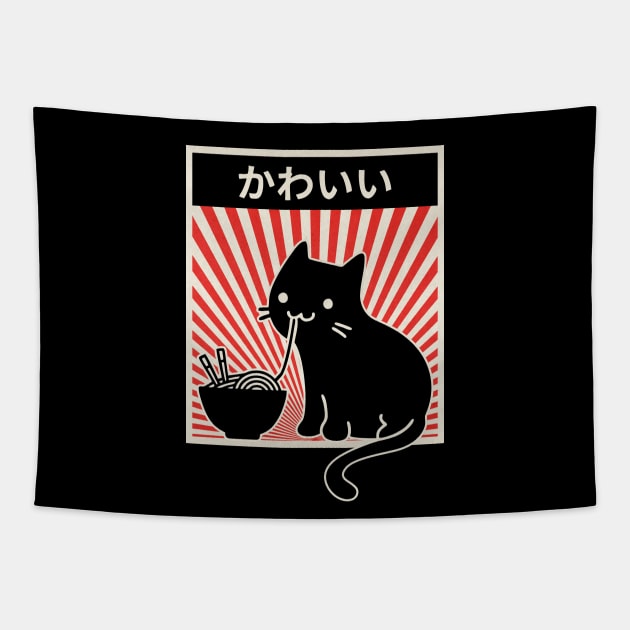 Ramen Cat Tapestry by Indiecate