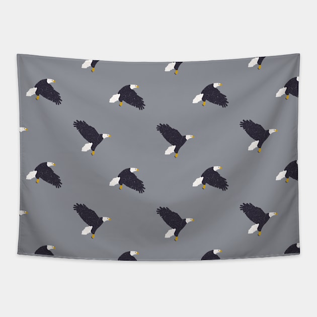 Bald Eagle (Navy & Pewter) Tapestry by Cascade Patterns