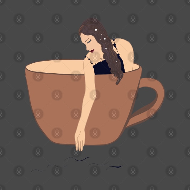 Girl coffee cup by GULSENGUNEL