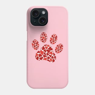 Paw print with hearts Phone Case