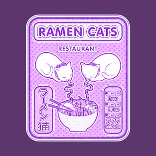 Ramen cats retro vintage japanese style T-Shirt