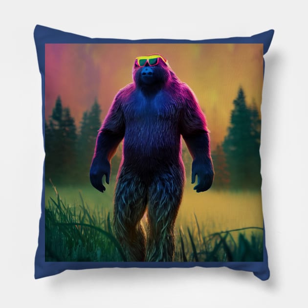 Dope Sasquatch in Nature Pillow by Grassroots Green