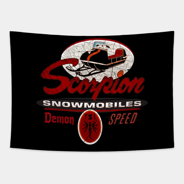 Scorpion Vintage Snowmobiles USA Tapestry by Midcenturydave