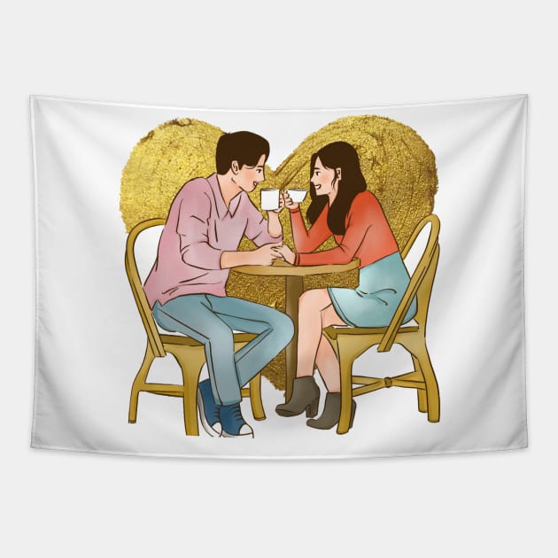 Love Tea Tapestry by ShubShank