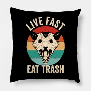 Live Fast Eat Trash Pillow