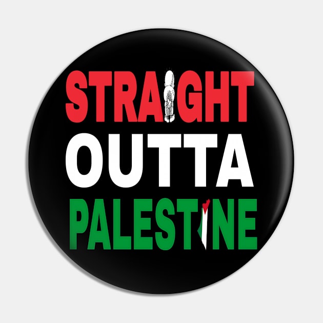Straight Outta Palestine - Handala and Map - Front Pin by SubversiveWare