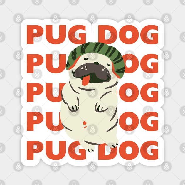 Cute Pug Dog Magnet by Mayzarella