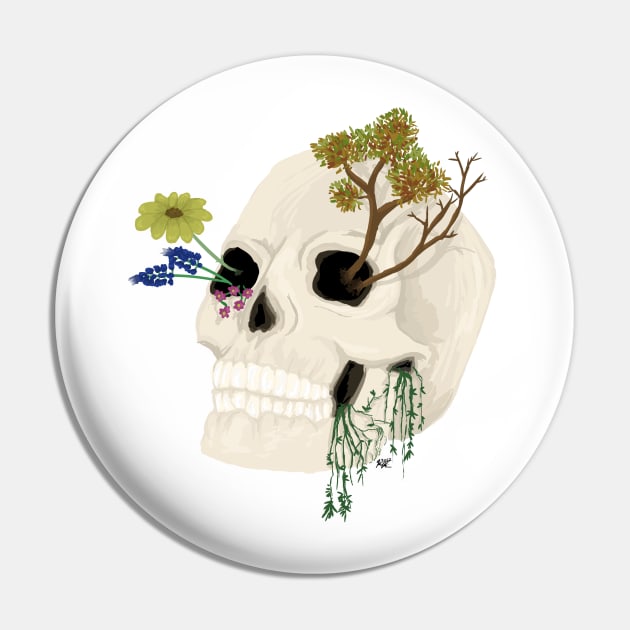 Overgrown Skull Pin by DeadKathy