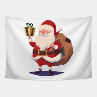 Santa carrying sack of gifts - Christmas Presents X-Mas Xmas Tapestry