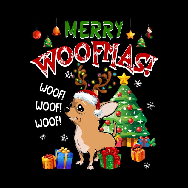 Chihuahua Merry Woofmas Awesome Christmas by Dunnhlpp