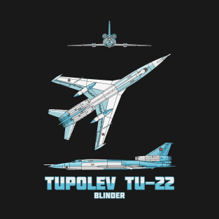 Tupolev Tu-22 Russian Supersonic Bomber Blinder Plane Diagram Gift T-Shirt