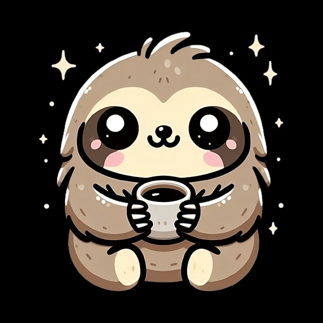 Kawaii Sloth Coffee Moment by PhotoSphere