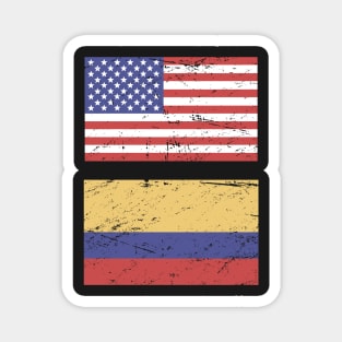 United States Flag & Colombia Flag Magnet