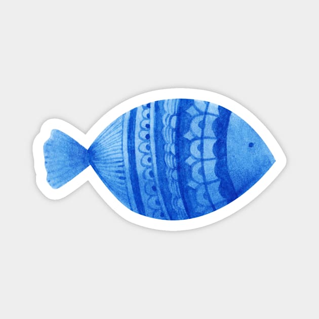 blue fish Magnet by shoko