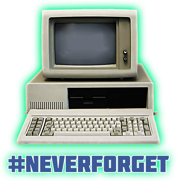 Throwback Computer #NeverForget by Basement Mastermind Kids T-Shirt by BasementMaster