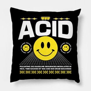 ACID HOUSE  - Smiley's side by side (white/yellow) Pillow