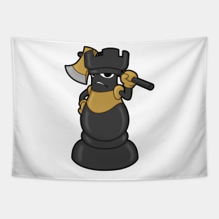 Chess piece Rook at Chess with Axe Tapestry