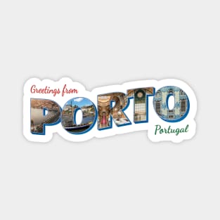 Greetings from Porto in Portugal vintage style retro souvenir Magnet