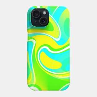 Feeling Groovy - 60's Mod Paisley Abstract in Green, Blue and Yellow Phone Case