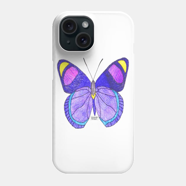 Purple Butterfly Phone Case by 13mtm80-Designs