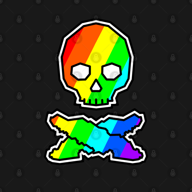 Vancouver Island Skull and Cross Bones - Colourful Rainbow Jolly Roger - Vancouver Island by City of Islands