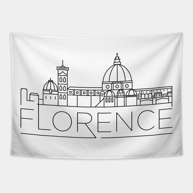Florence Minimal Skyline Tapestry by kursatunsal