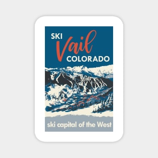 Blue Vail Colorado Vintage Ski Poster Magnet