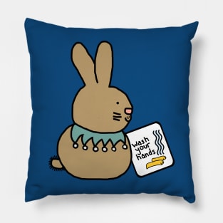 Bunny Rabbit Says Wash Your Hands Pillow