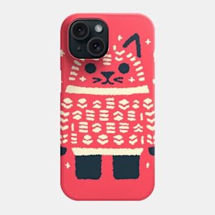 Cute Cat In Christmas Sweater Phone Case