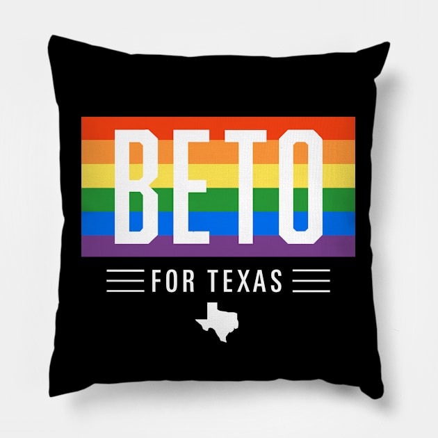 LGBTQ Beto O'Rourke For Texas 2024 | Beto Orourke 2022 Texas Governor | LGBT Gay Pride T-Shirt Pillow by BlueWaveTshirts